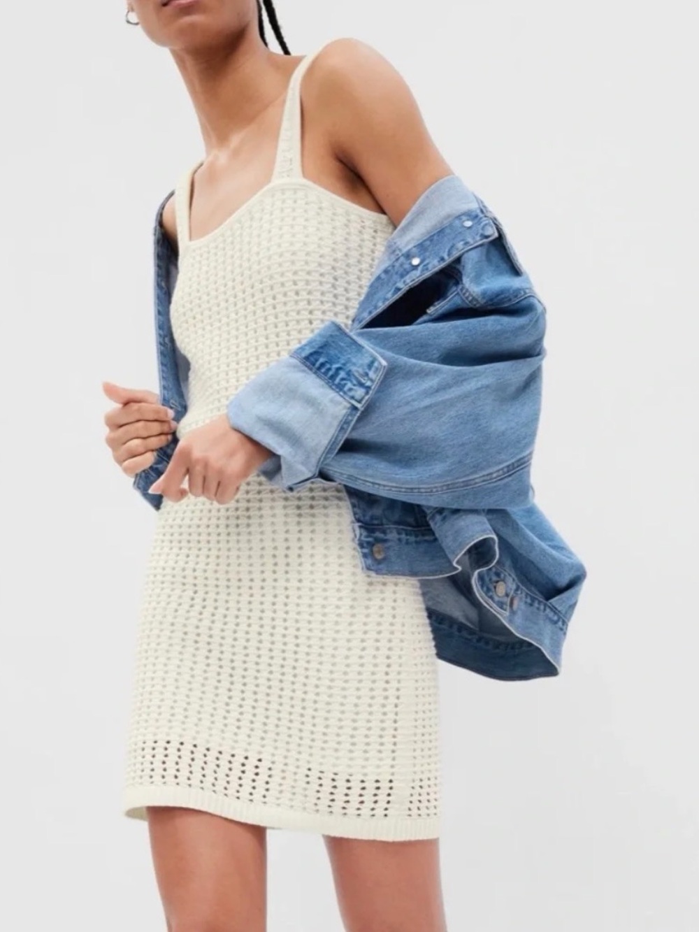 Gap Cream Crochet Tank Mini Dress - Women's